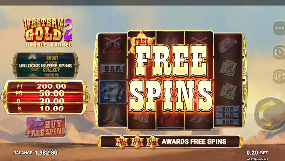 Western Gold 2 slot free spins