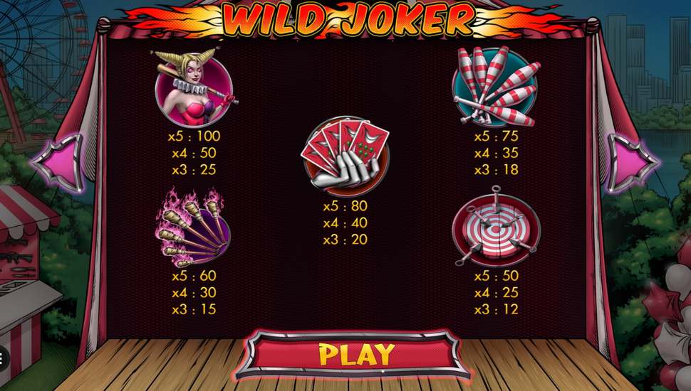 Wild Joker Slot - Paytable