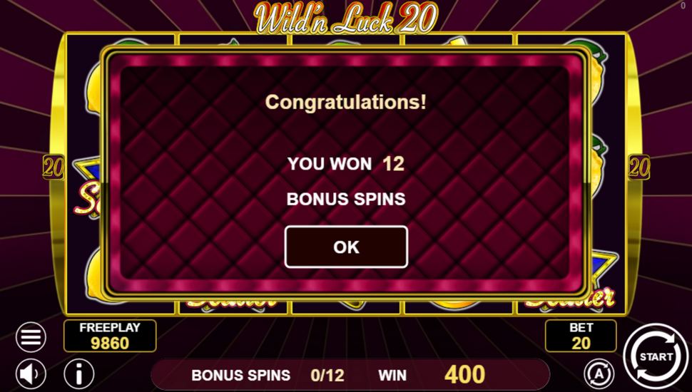 Wild'n Luck 20 Slot - Bonus Spins