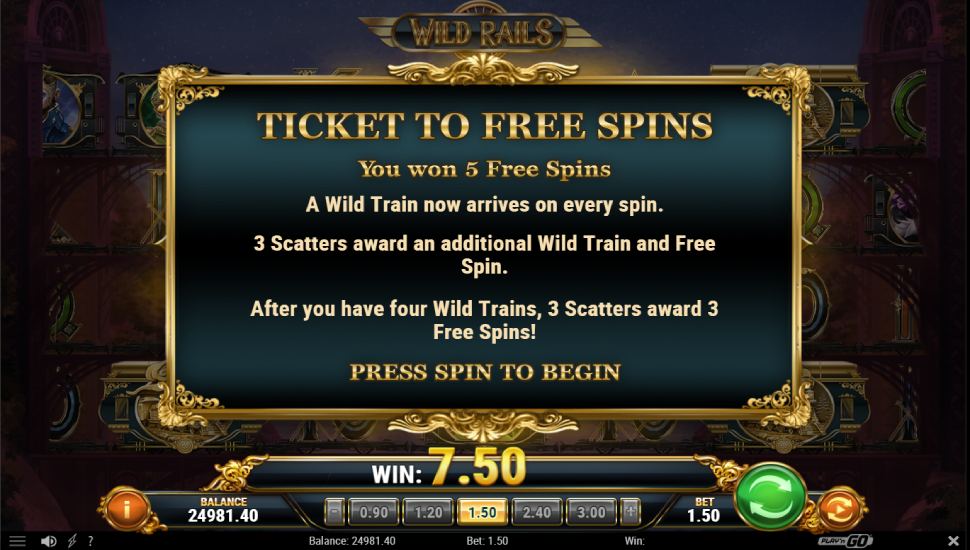 Wild Rails slot - feature