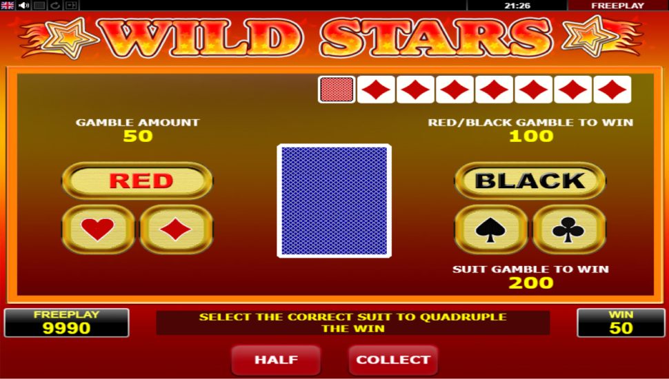 Wild stars slot risk game