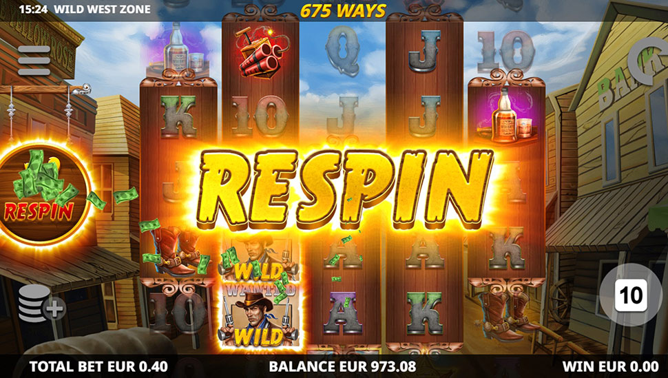 Wild West Zone slot - respin