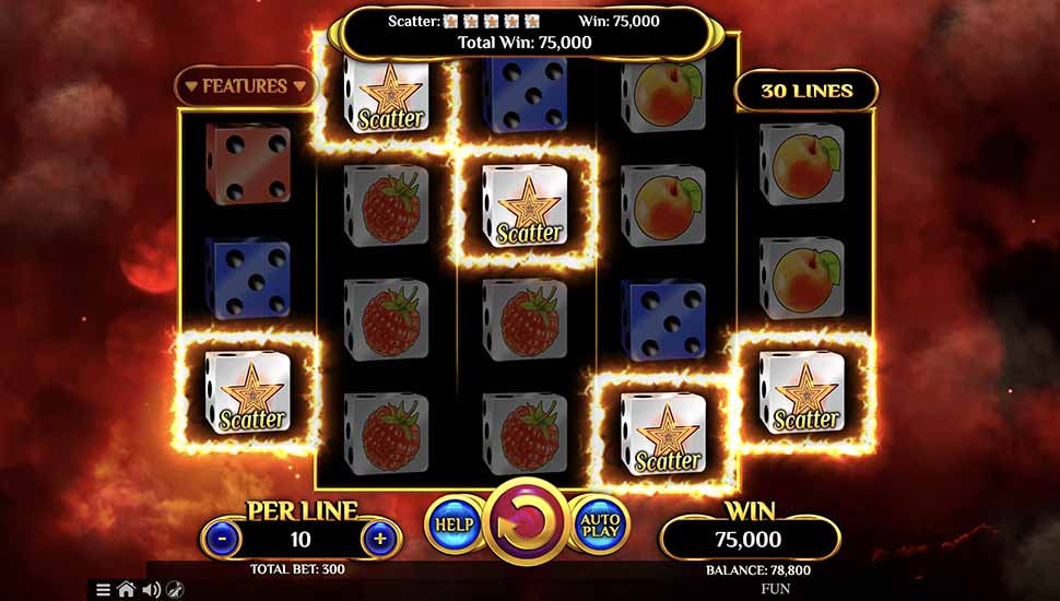 Wildfire Fruits Dice slot scatter