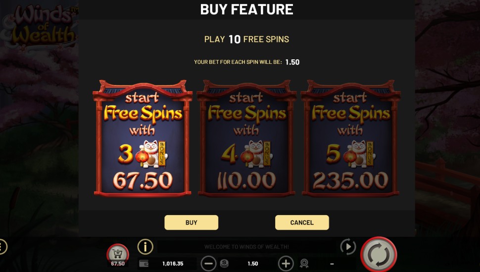 Winds of wealth slot - feature