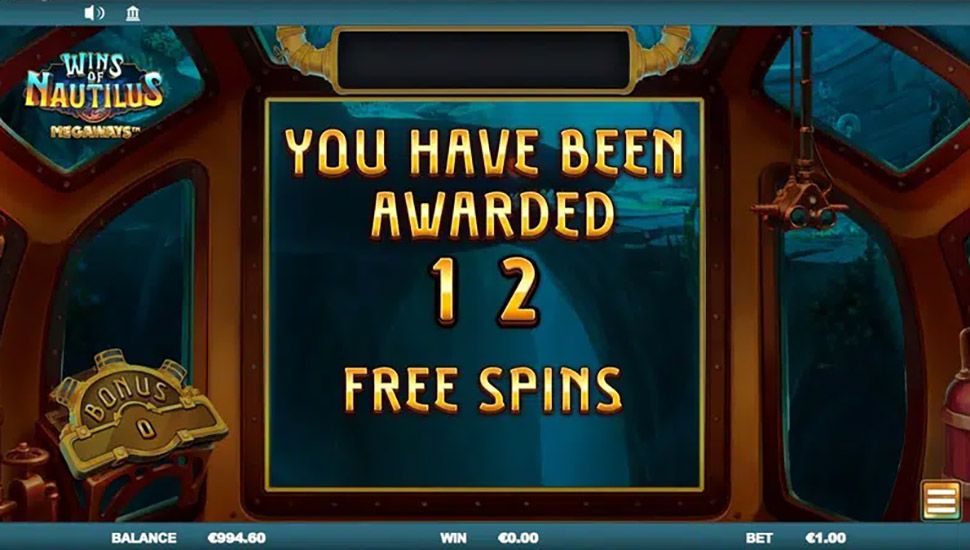 Wins of Nautilus Megaways slot machine