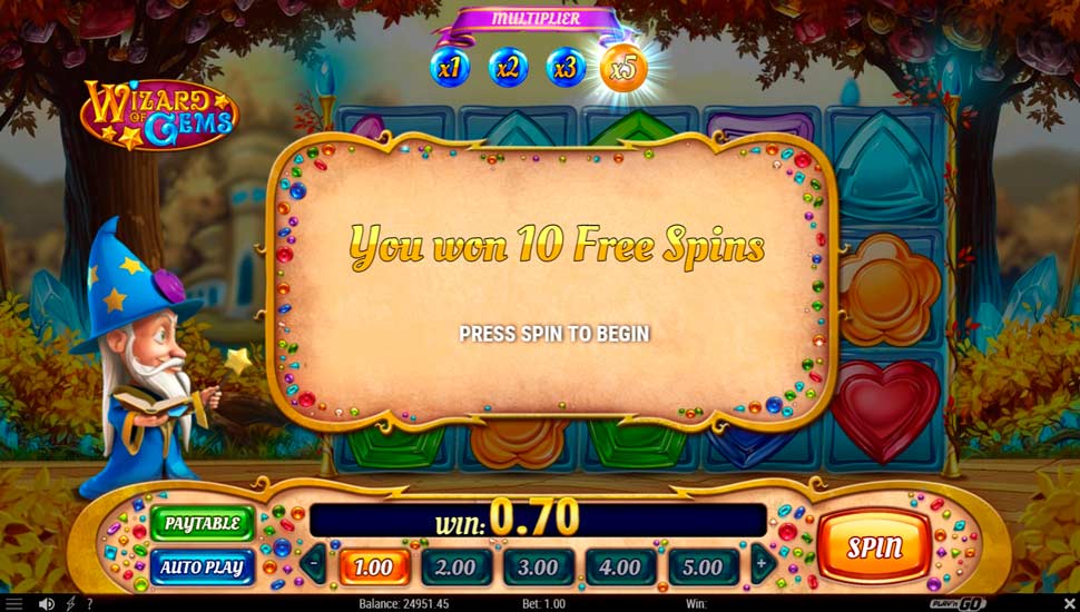Wizard of gems slot Free Spins