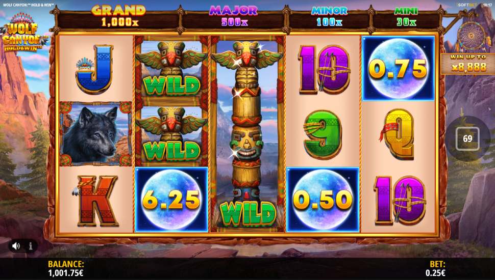 Wolf canyon hold win slot - feature
