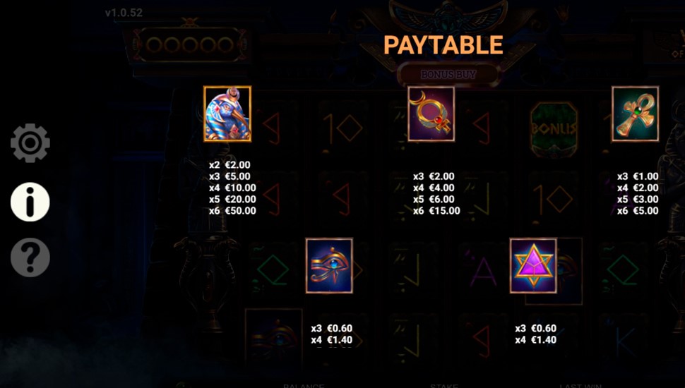 Word of thoth slot - paytable