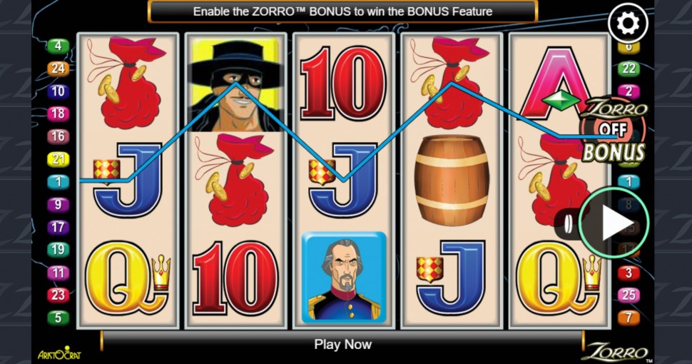 Play zorro slot machine online, free no download