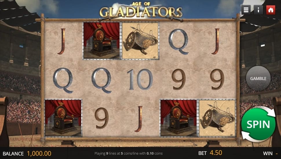 Age of Gladiators slot gameplay